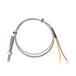 Termocoppia con ugello ANSI, cavo isolato in fibra di vetro con treccia in acciaio inox - Tipo K che termina a code nude - Lunghezza 2 m