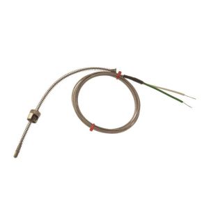 Termocoppia a baionetta regolabile IEC, cavo intrecciato in acciaio inox in fibra di vetro - Tipo k - Terminazione a coda nuda - 2M