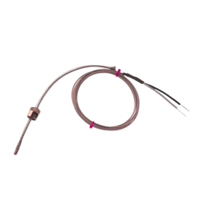 Termocoppia a baionetta regolabile IEC, cavo intrecciato in acciaio inox in fibra di vetro - Tipo J - terminazione a coda nuda - 2M