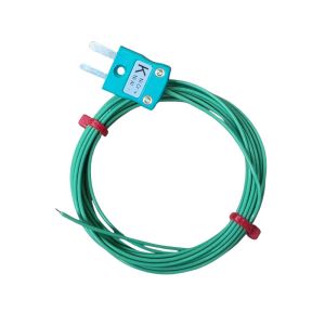 Termocoppia a coppia piatta isolata con giunzione IEC a coppia esposta con tappo in miniatura - Tipo K - Dimensione del filo di 1/0,3 mm - lunghezza 1 M