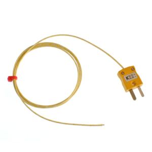 Termocoppia a giunzione esposta isolata in fibra di vetro ANSI con connettore maschio miniaturizzato - Tipo K - Lunghezza 300 mm