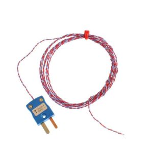 Termocoppia a giunzione esposta isolata ANSI PFA con spina miniaturizzata - Tipo T - 1/0,3 mm Dimensione del trefolo - Lunghezza 5 m