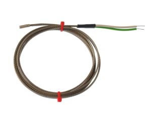 Termocoppia con messa a terra fabbricata IEC in tubo di acciaio inox, cavo intrecciato in acciaio inox in fibra di vetro - Tipo K - 3,18 mm di diametro - 40 mm di lunghezza