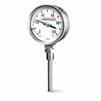 Misuratori di temperatura termometrici bimeccalesi - Stile di ingresso inferiore con tasca BSP da 1/2 "
