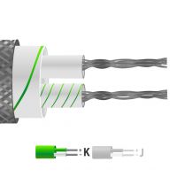 Cavo / filo a coppia piatta isolato in fibra di vetro di tipo K con treccia in acciaio inossidabile (IEC)