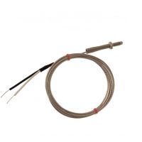 Termocoppia ugello IEC tipo K & J, cavo isolato in fibra di vetro con treccia in acciaio inossidabile che termina in code nude, spina miniaturizzata o standard