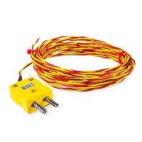 Termocoppie ANSI ad alta temperatura in fibra di vetro con doppia punta saldata intrecciata con terminazione a spina standard